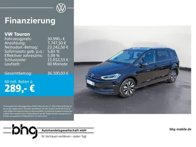 VW Volkswagen Touran 1.5 TSI DSG GOAL 7Sitz AHK MatrixLED Navi im Leasing von Null-Leasing