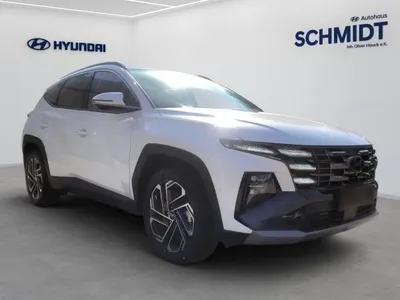 Hyundai Hyundai Tucson Prime 💼GEWERBLICH💼🍂🍁HERBST-ABVERKAUF🍂🍁 48v 2WD 1.6 T-GDI HUD El. Panodach Navi Leder  Soundsystem im Auto Abo von LeasingTime