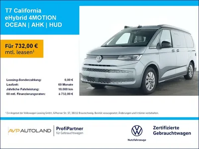 VW Volkswagen T7 California eHybrid 4MOTION OCEAN | AHK | HUD im Leasing von Null-Leasing
