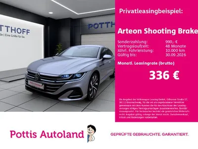 VW Volkswagen Arteon Shooting Brake 2.0 TSI DSG 4M R-LINE AHK im Leasing von Null-Leasing
