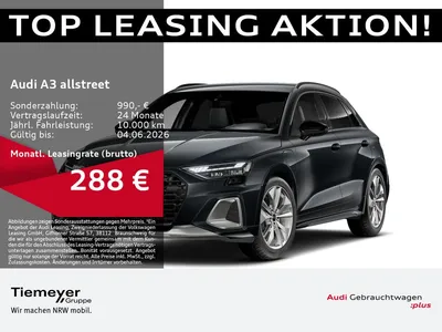 Audi Audi A3 allstreet 40 TFSIe 2x S LINE SONOS LED LM8 AH im Leasing von Null-Leasing