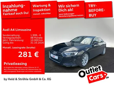 Audi Audi A4 Limousine 50 TDI qu 18 AHK LED NAVI SD STANDH im Leasing von Null-Leasing