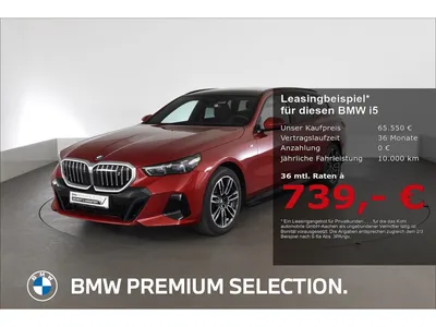 BMW BMW i5 xDrive 40 M Sport Anhängerkupplung Bowers & W im Leasing von Null-Leasing