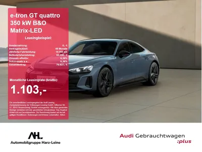Audi Audi e-tron GT quattro 350 kW B&O Matrix-LED 360 ACC im Leasing von Null-Leasing