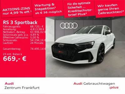 Audi Audi RS3 Sportback S tronic MatrixLED HuD Massage im Auto Abo von LeasingMarkt.de