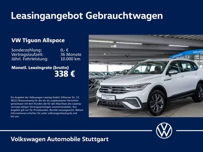 VW Volkswagen Tiguan Allspace LIfe 2.0 TDI DSG Navi Kamera AHK im Leasing von Null-Leasing