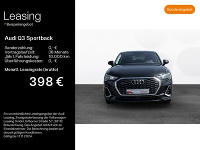 Audi AUDI Q3 Sportback 40 TDI qu. S line RFK*AHK*Virtual im Auto Abo von Null-Leasing