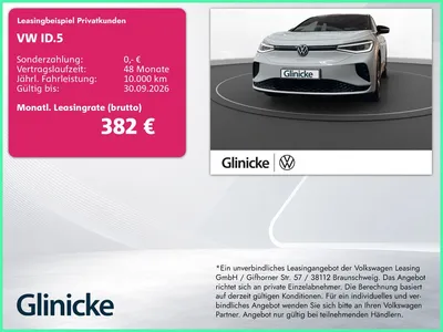 VW Volkswagen ID.5 GTX 4M Pano Matrix LM 20" Navi RFK ACC Wärm im Leasing von Null-Leasing
