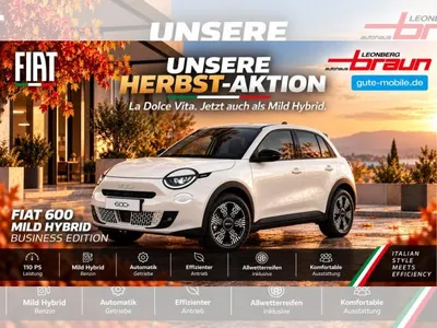 Fiat Fiat 600 Business Edition Mild Hybrid "Herbst-Special" inkl. 17" LM mit Allwetterber. im Leasing von LeasingMarkt.de