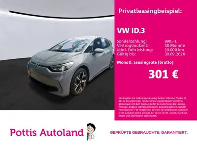 VW Volkswagen ID.3 PRO MOVE NAVI KAMERA SITZHZG LED im Leasing von Null-Leasing