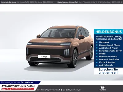 Hyundai Hyundai IONIQ 9 UNIQ 110 kWh Allradantrieb HUD Navi Lede im Leasing von Null-Leasing