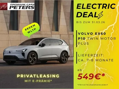 Volvo Volvo EX60 Plus P10 | Electric Deals | E-Prämie* | Privatleasing im Leasing von LeasingMarkt.de