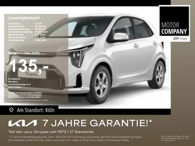 Kia Kia Picanto 1.0 Core +Gewerbe+R.Kam+Assistenzpaket+ im Auto Abo von LeasingMarkt.de