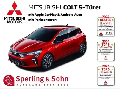 Mitsubishi Mitsubishi Colt PLUS 1.0 5-Türer ❗"SOFORT LIEFERBAR"❗ ✔️Parksensoren, Sitzheizung, Apple-CarPlay + Android-Auto✔️ im Auto Abo von LeasingMarkt.de