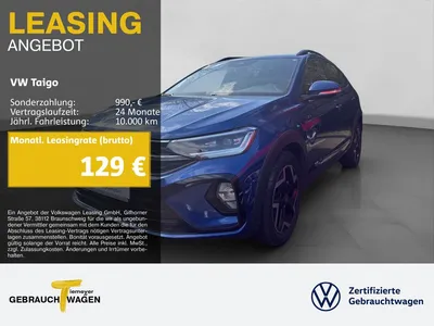 VW Volkswagen Taigo 1.0 TSI R-LINE NAVI IQ.DRIVE ACC PRIVACY im Leasing von Null-Leasing