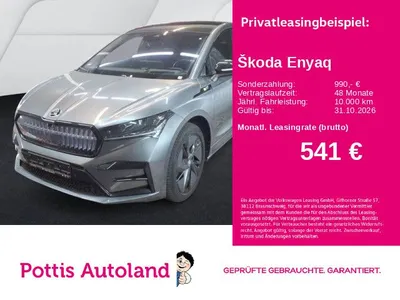Skoda Skoda Enyaq iV Coupé RS SUITE PANO AHK NAVI CANTON im Leasing von Null-Leasing