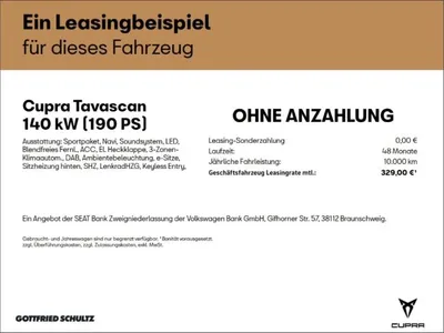 Cupra Cupra Tavascan 190 PS 58 kWh im Leasing von Null-Leasing
