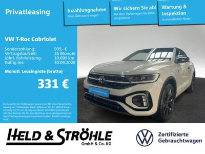VW Volkswagen T-Roc Cabrio TSI R-Line Edition Karmann inkl. W-Räder !5xSOFORT! im Leasing von LeasingMarkt.de