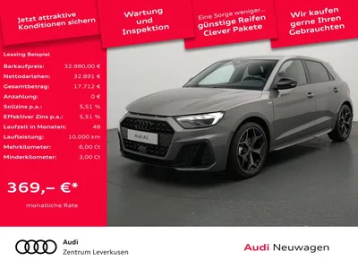 Audi Audi A1 Sportback TFSI S line LED ACC NAVI VIRT KAM im Auto Abo von Null-Leasing