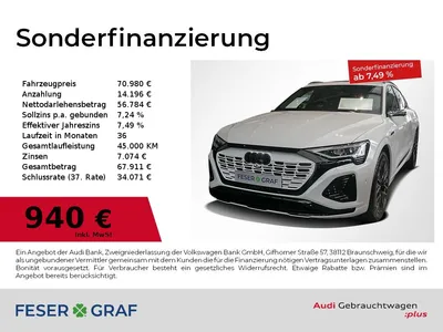 Audi Audi Q8 e-tron Sportback 55 S line Matrix Pano im Auto Abo von Faaren