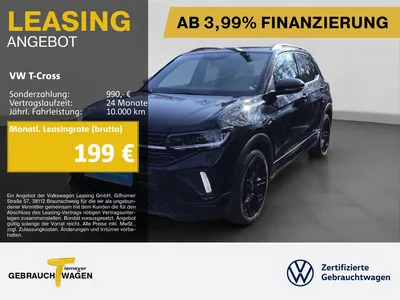 VW Volkswagen T-Cross 1.0 TSI DSG R-LINE BLACK LM18 MATRIX ASS im Leasing von Null-Leasing