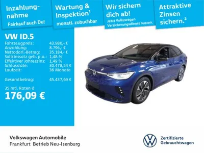 VW Volkswagen ID.5 GTX 4-Motion Navi IQ.Light DAB+ FrontAssist SideAssist im Leasing von LeasingTime