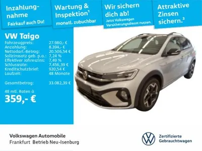 VW Volkswagen Taigo 1.5 TSI DSG R-Line Navi IQ.Light DAB+ FrontAssist im Auto Abo von LeasingTime