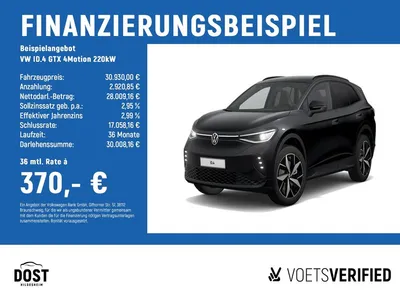 VW Volkswagen ID.4 GTX 4Motion 220kW MATRIX-LED+PDC+AreaView im Leasing von Null-Leasing
