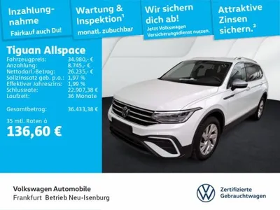 VW Volkswagen Tiguan Allspace 2.0 TDI DSG Life Navi AHK Spurhalteassistent DAB+ im Auto Abo von LeasingTime