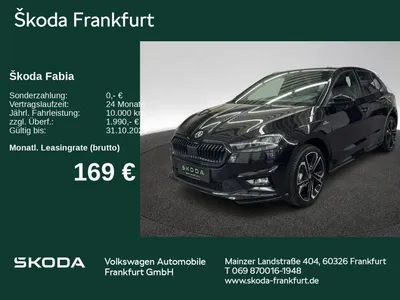 Skoda Skoda Fabia Monte Carlo 1,0 TSI DSG Fahrassistenz/ Win im Leasing von Null-Leasing