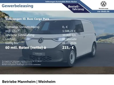 VW Volkswagen ID.Buzz Cargo ID. Buzz Cargo Pure Klima PDC DAB Holzboden im Leasing von LeasingMarkt.de
