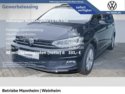 VW Volkswagen Touran Highline 1.5 TSI OPF DSG 7 Sitze AHK im Auto Abo von LeasingMarkt.de