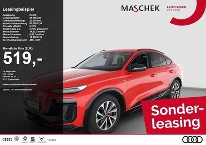 Audi Audi Q6 e-tron Sportback S line perf. AHK Sitzlüft 64 im Leasing von Null-Leasing
