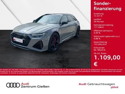 Audi Audi RS6 RS 6 Avant 4.0 TFSI quattro performance AHK PANO B&O HuD RS-Dynamikpaket plus im Auto Abo von LeasingMarkt.de