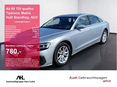 Audi Audi A8 50 TDI quattro Tiptronic Matrix HuD Standhzg. im Leasing von Null-Leasing