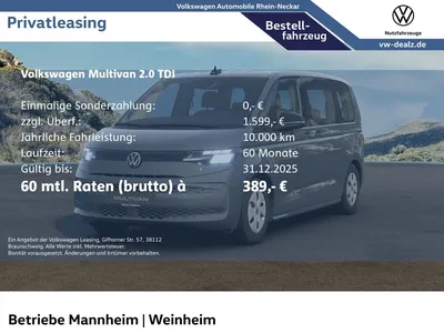VW Volkswagen Multivan 2.0 TDI DSG Klima DAB ACC PDC LED im Auto Abo von Mobile.de