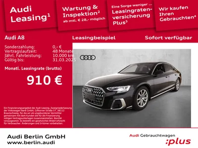 Audi AUDI A8 50 TDI qu. tiptr. STDHZ PANO HUD 360°K MATRIX im Auto Abo von Null-Leasing