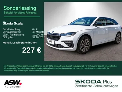 Skoda Skoda Scala Tour 1.5TSI 6-Gang LED Navi RFK PDC SHZ im Leasing von Null-Leasing