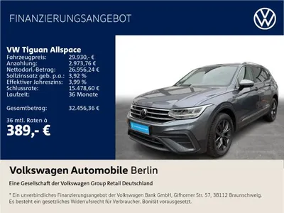 VW Volkswagen Tiguan Allspace 1.5 TSI DSG Life LED SHZ ACC im Leasing von LeasingMarkt.de