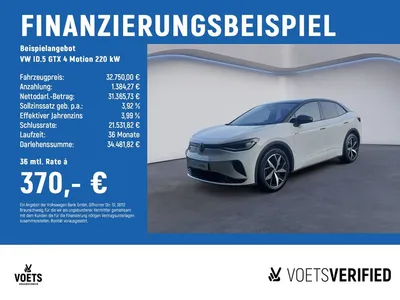 VW Volkswagen ID.5 GTX 4 Motion 220 kW RearView+HuD+PDC+AHK im Leasing von Null-Leasing