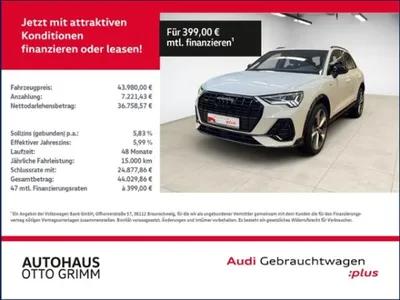 Audi Audi Q3 40 TFSI quattro S line KLIMA NAVI LEDER ALU im Auto Abo von LeasingMarkt.de