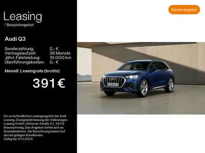 Audi AUDI Q3 40 TDI qu. S line AHK*Navi*GRA*LED*Virtual im Auto Abo von Null-Leasing