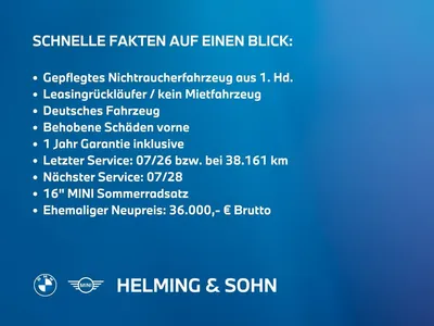 MINI MINI Cooper SE Hatch DAB LED Navi Ambiente Shz. uvm. im Leasing von Null-Leasing