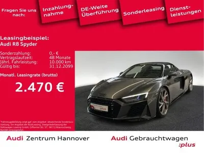 Audi Audi R8 Spyder performance 5.2 FSI quattro Laser B&O Keramik Kamera Optik Schw. im Auto Abo von LeasingMarkt.de