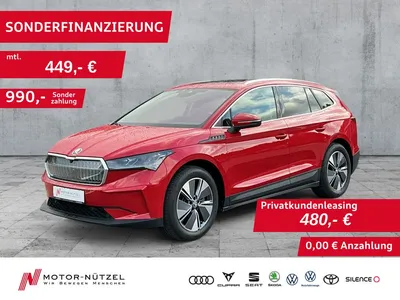 Skoda Skoda Enyaq iV 80x 4x4 LEDER+MATRIX+AHK+PANO+WäPu+HuD im Leasing von Null-Leasing
