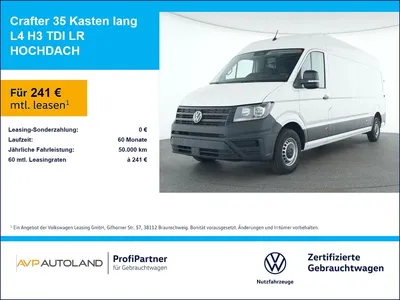 VW Volkswagen Crafter 35 Kasten lang L4 H3 TDI LR HOCHDACH im Leasing von Null-Leasing