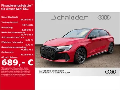 Audi Audi RS3 SPORTBACK 2.5 TFSI MATRIX-LED+PANO+SONOS+NAVI im Leasing von LeasingMarkt.de