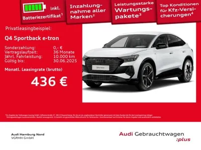 Audi Audi Q4 e-tron Q4 Sportback 45 e-tron S line Edition Wärmep ACC im Auto Abo von LeasingMarkt.de