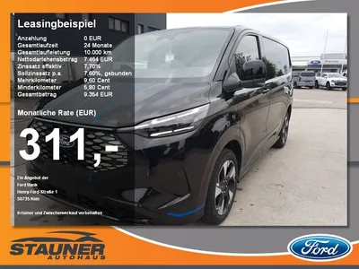 Ford Ford Transit Custom 320L1 Sport Elektro 70 KWH AHK B& im Leasing von Null-Leasing