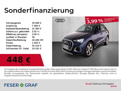 Audi AUDI Q3 S line 35 TFSI S tronic Navi AHK LED Virtual im Auto Abo von Null-Leasing